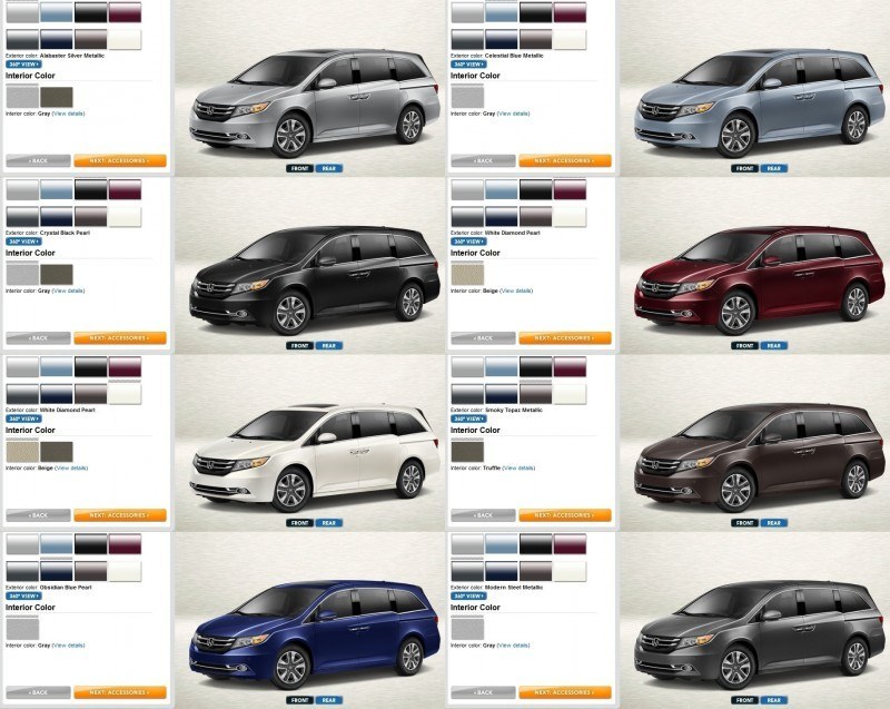 2016 Honda Odyssey Color Chart