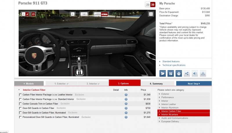 2014 Porsche 911 GT3 Interior Configurator 7