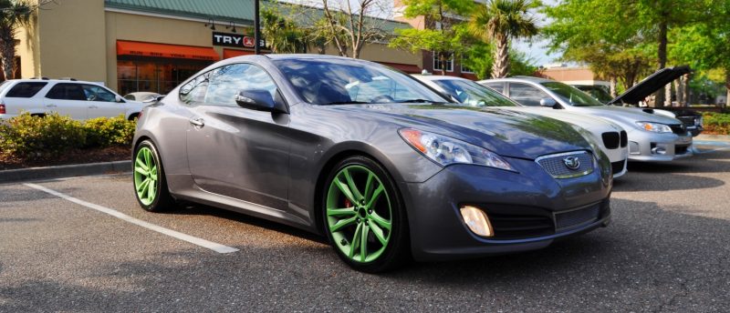 2014 Hyundai Genesis Coupe 3.6 R-Spec at Cars & Coffee - Wearing Custom Lime Green Wheels1