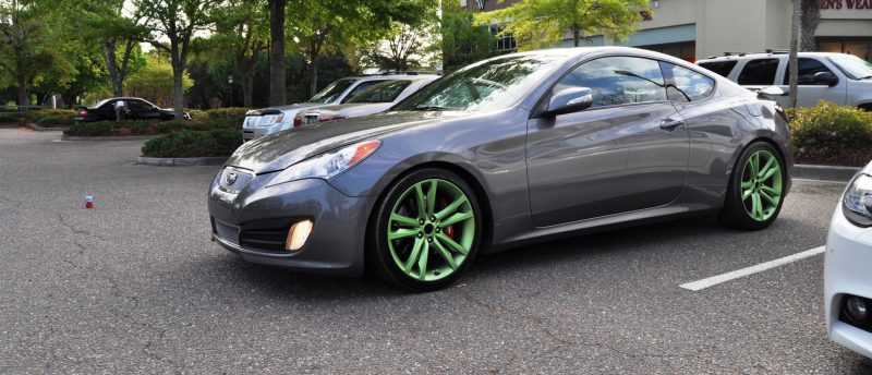 2014 Hyundai Genesis Coupe 3.6 R-Spec at Cars & Coffee - Wearing Custom Lime Green Wheels11
