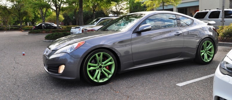 2014 Hyundai Genesis Coupe 3.6 R-Spec at Cars & Coffee - Wearing Custom Lime Green Wheels12