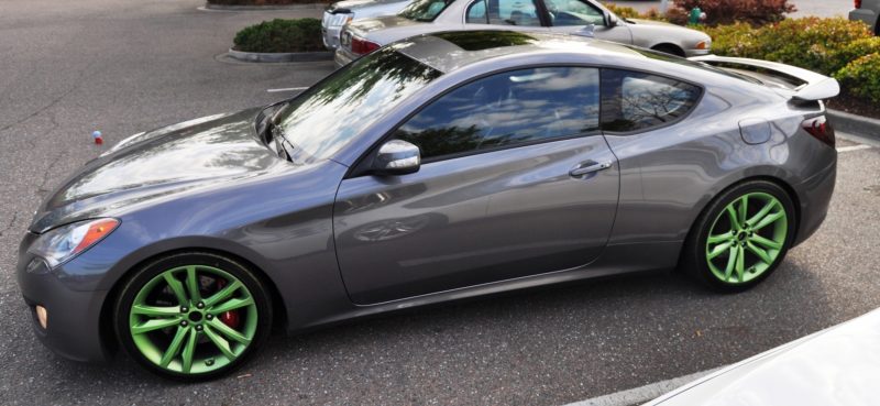 2014 Hyundai Genesis Coupe 3.6 R-Spec at Cars & Coffee - Wearing Custom Lime Green Wheels13