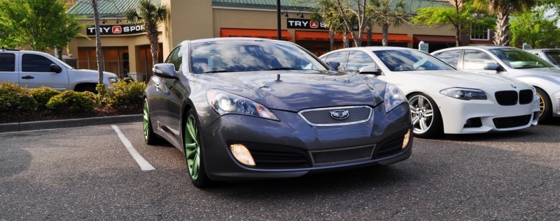 2014 Hyundai Genesis Coupe 3.6 R-Spec at Cars & Coffee - Wearing Custom Lime Green Wheels3