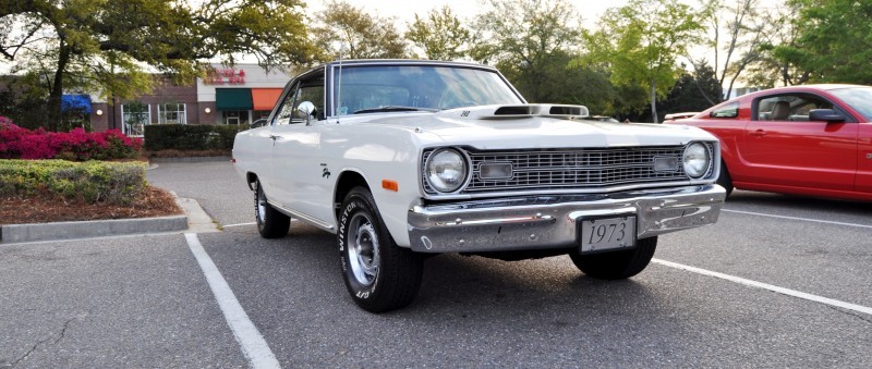 Mini Musclecar Is Ready To Boogie! 1973 Dodge Dart Swinger at Charleston, SC Cars and Coffee 1
