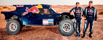 Gilles Pillot and Ronan Chabot during the preparations of Dakar 2014 in Arfoud, Morocco, on October 9th, 2013