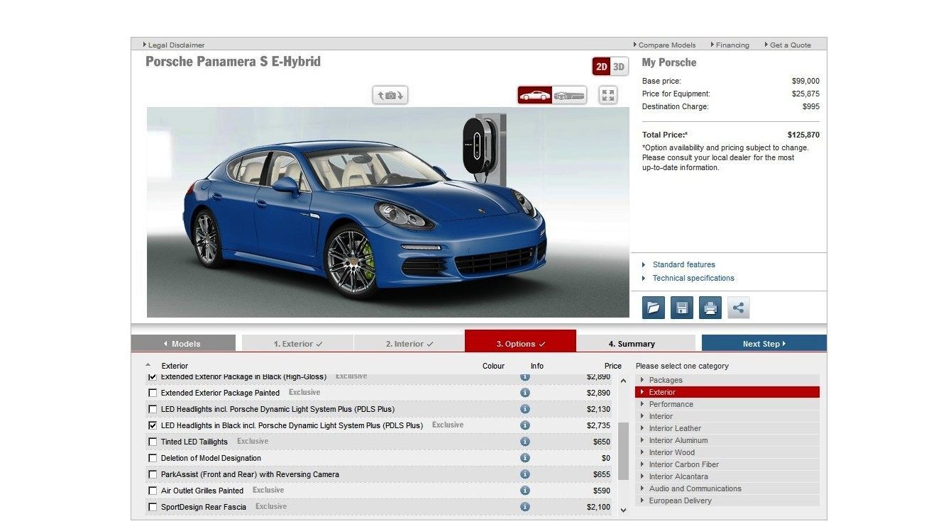 porsche car configurator germany