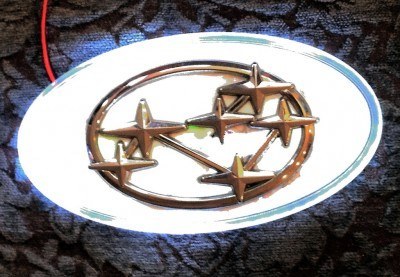 subaru DIY LED badge - indoor testing - emblem comparisons_8072641206_l