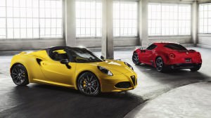 2015 Alfa Romeo 4C Spider (foreground) and 4C Coupe (background)
