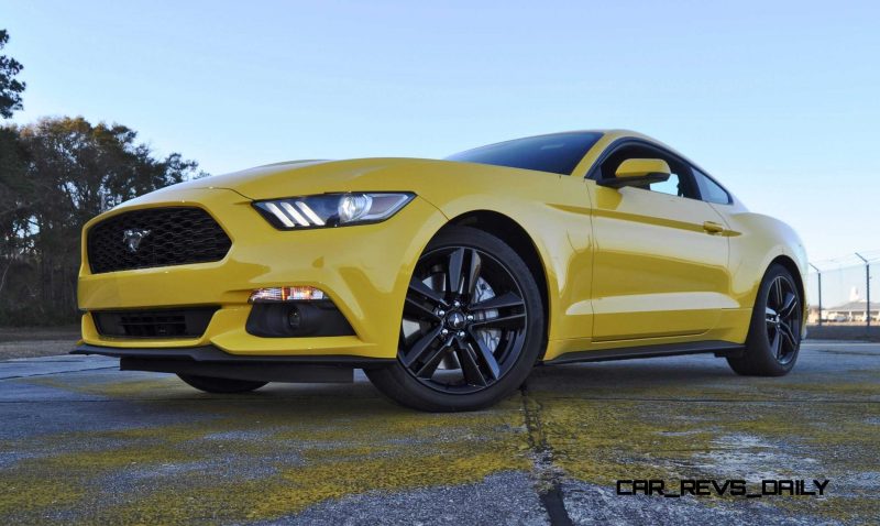 HD Road Test Review - 2015 Ford Mustang EcoBoost in Triple Yellow with Performance Pack 182