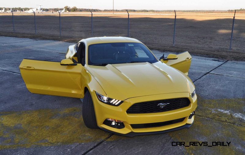 HD Road Test Review - 2015 Ford Mustang EcoBoost in Triple Yellow with Performance Pack 194