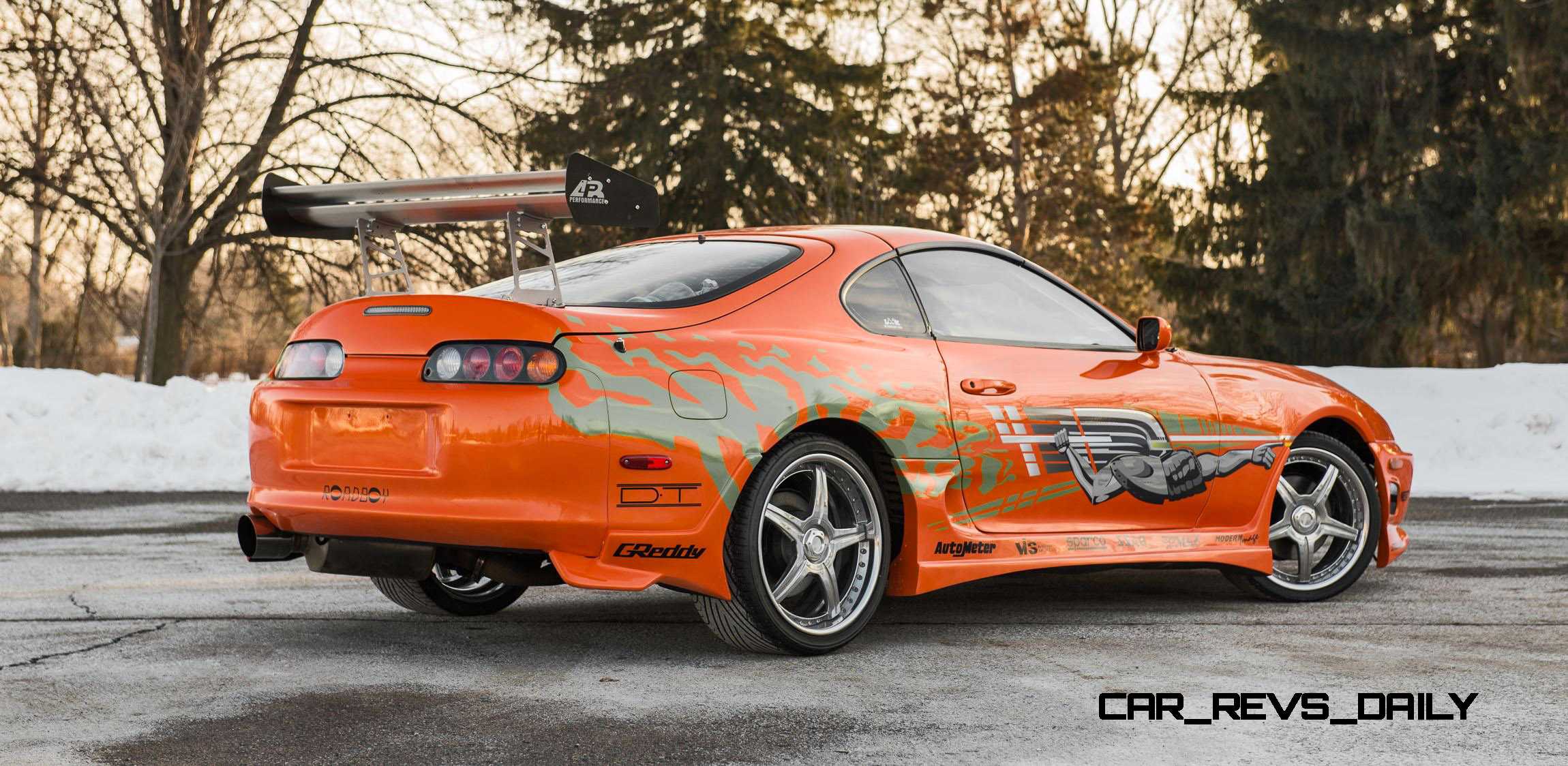 fast and furious orange and black car