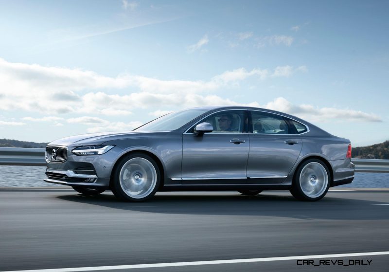 Half profile Volvo S90 Mussel Blue