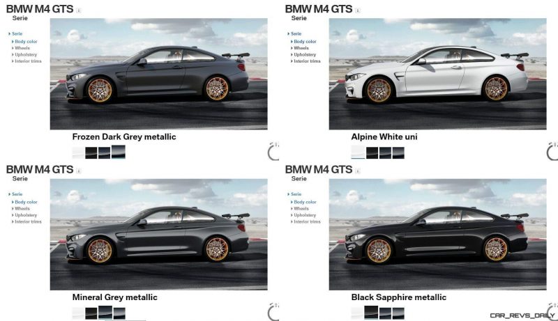 m4 gts colors