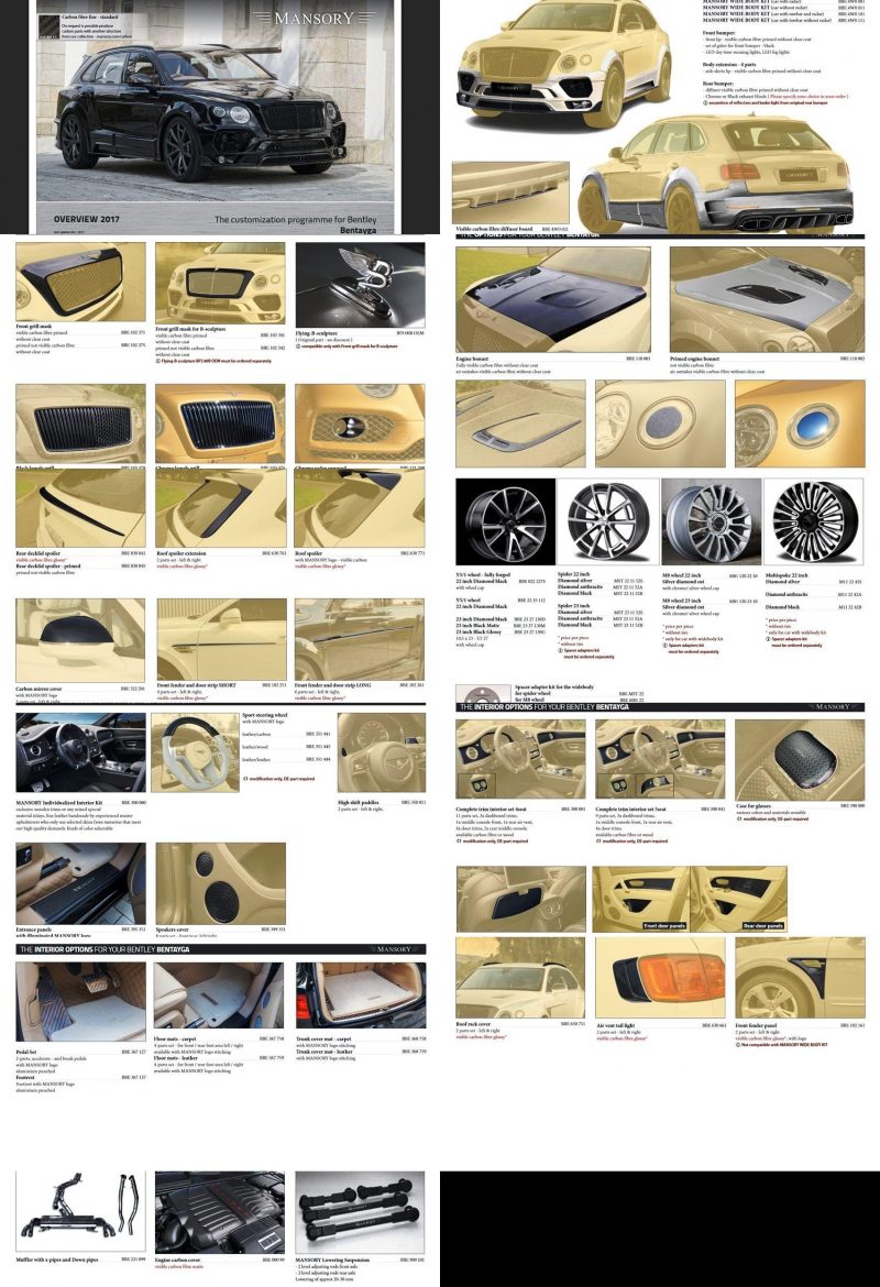 mansory bentayga parts