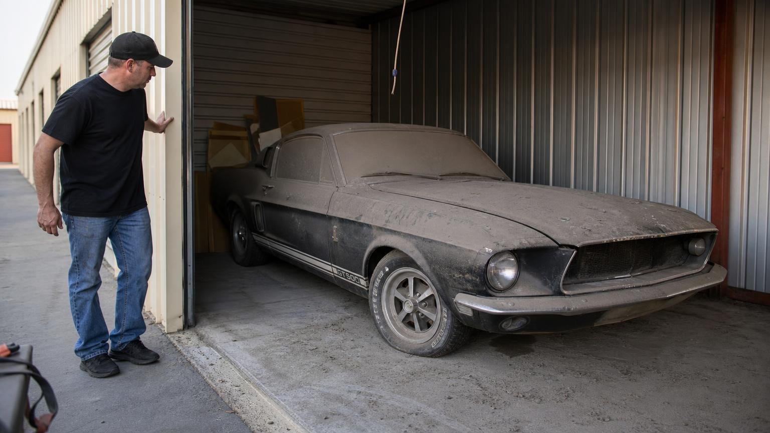 He bought an abandoned storage unit at auction and found a 1967 Shelby GT500 under the dust