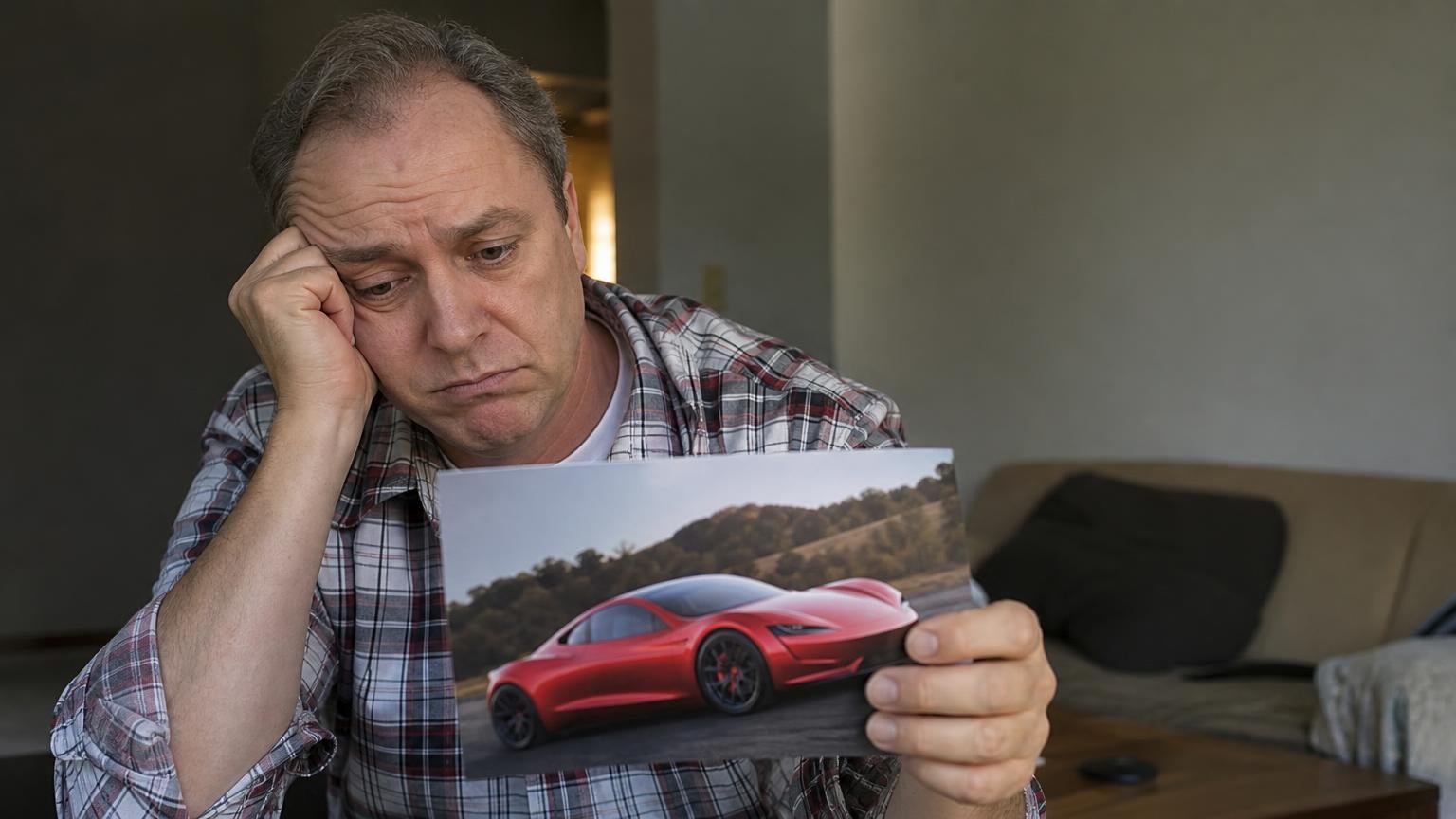 He put down a deposit on the Tesla Roadster in 2017 : nine years later he is still waiting